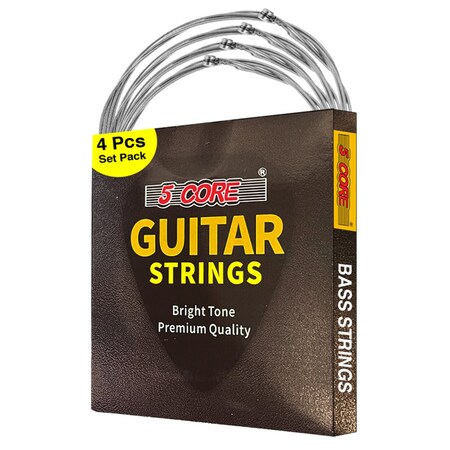 5 Core 5 Core Bass Guitar Strings - 0.010-.048 Gauge - w Deep Bright Tone for 6 String Electric Guitars GS EL BSS 4PCS